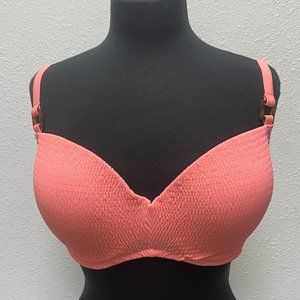 Bright Pink Ruched Detail Bikini Top
